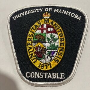 Police University of Manitoba Constable Patch Black and Gold